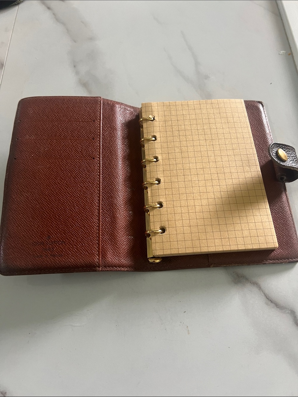 Louis Vuitton Monogram Snap AGENDA in Brown and Tan with original note paper